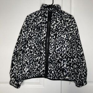 Sandy Liang X Target Leopard Print Sherpa Jacket Black White M